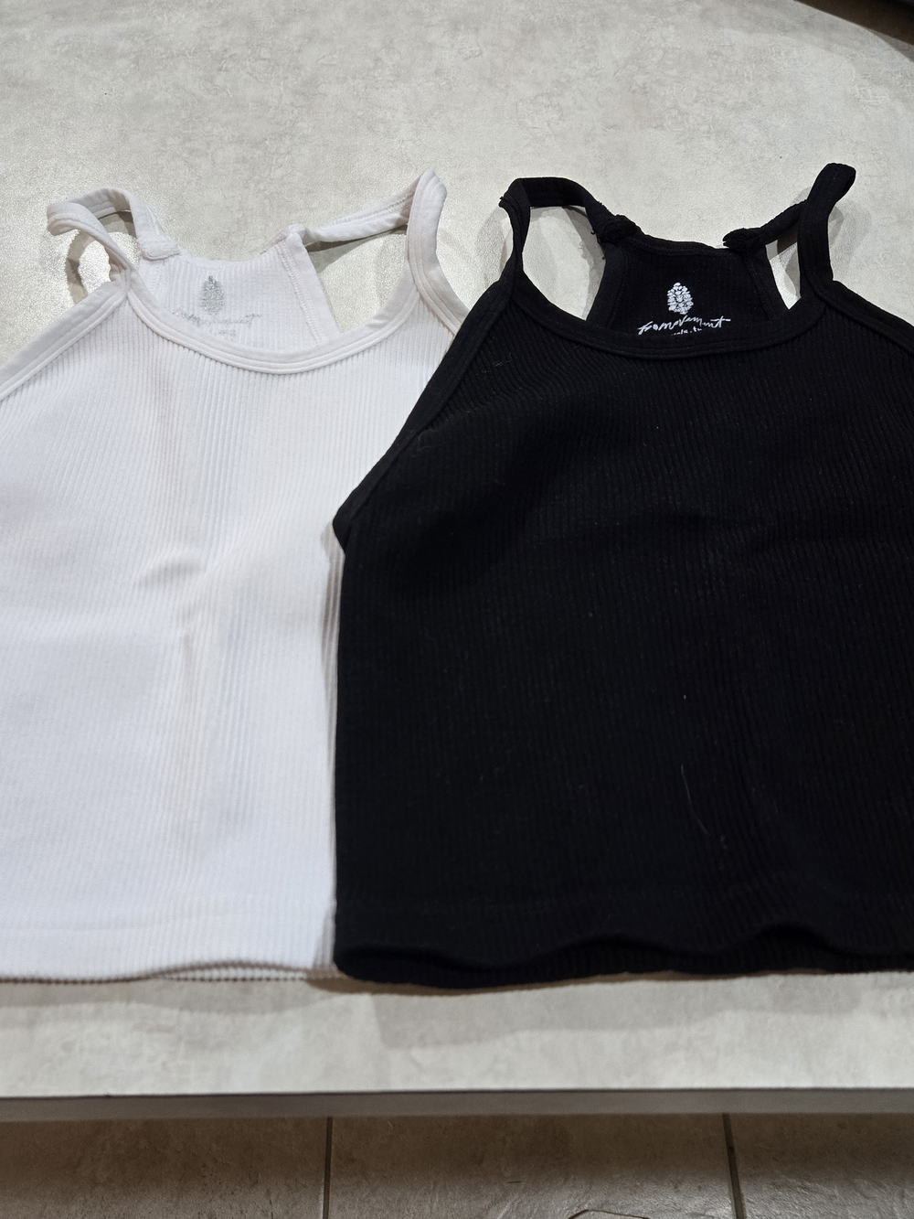 FP Movement 2 Ribbed Tank Top -  Black and  White NWOT XS Sold As Bundle Of 2